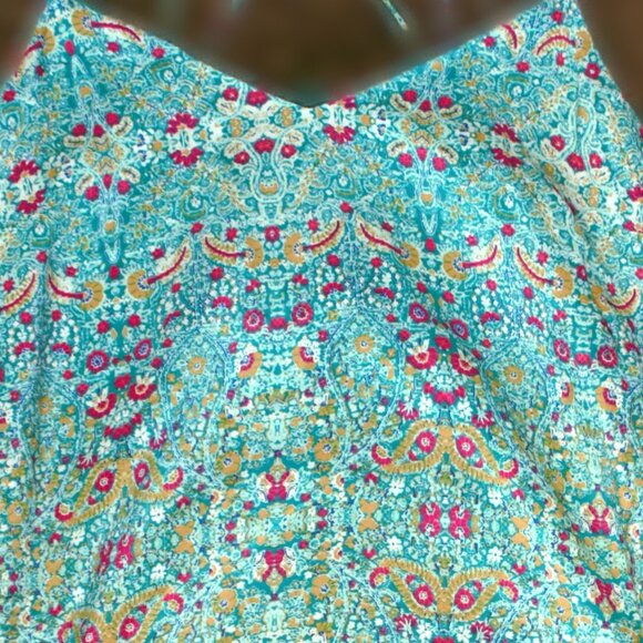 Anthropologie Maeve Teal Floral Crossback Cami Top 14 - Picture 2 of 2